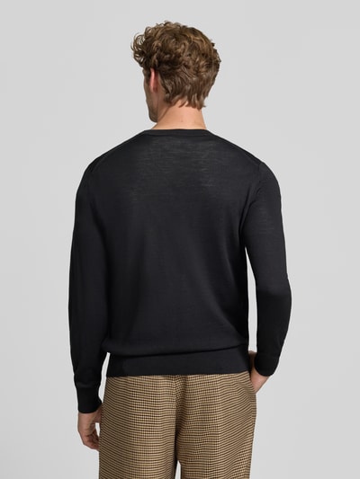 BOSS Regular Fit Pullover aus reiner Schurwolle Modell 'H-Melba-L' Black 5