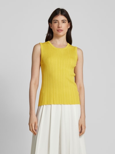 Christian Berg Woman Tanktop in gebreide look Mosterdgeel - 4