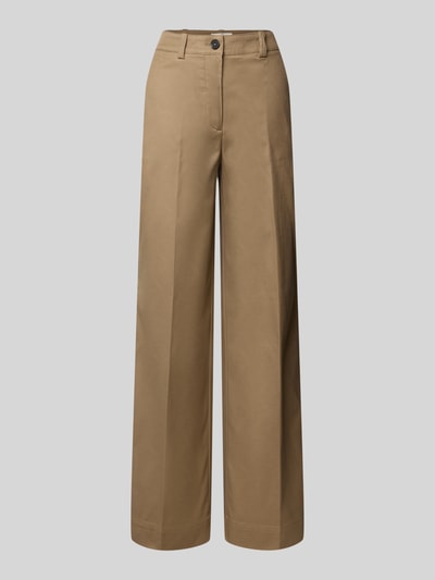 Marc O'Polo Wide leg broek van een mix van katoen en lyocell Beige - 1