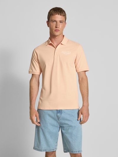 Jack & Jones Regular fit poloshirt met knoopsluiting, model 'MAKOTO' Abrikoos - 4