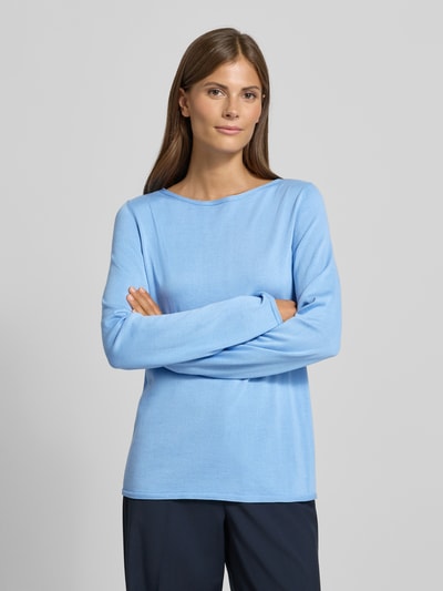 s.Oliver RED LABEL Regular Fit Strickpullover aus Baumwoll-Viskose-Mix Hellblau 4