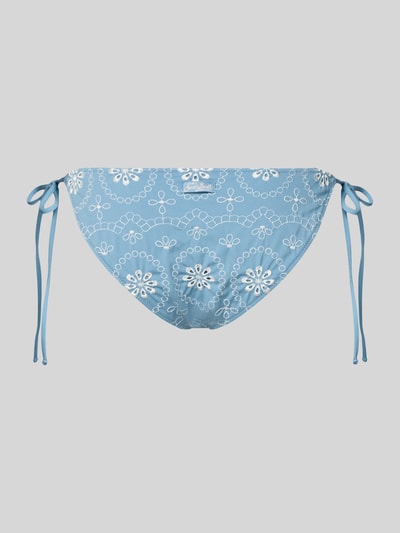 Productfoto, Bikini-broek met florale all-over stitching model 'Virgo' van MC2 Saint Barth, elastische materiaalmix, slim fit, blauw-wit