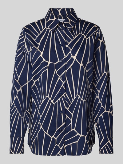 Seidensticker Blouse met all-over motief Marineblauw - 2