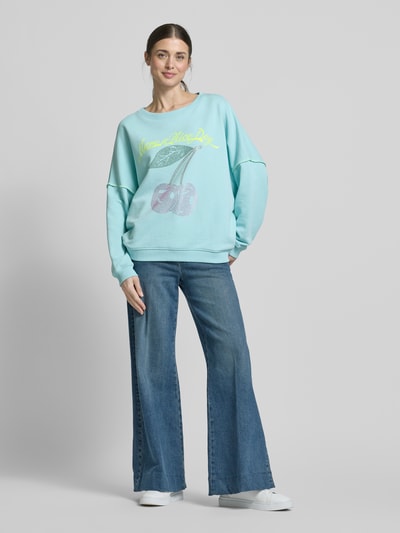 miss goodlife Oversized Sweatshirt mit Statement-Print Hellblau 1
