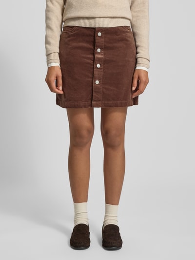 Tom Tailor Denim Spódnica mini rozkloszowana z mieszanki bawełny Czekoladowy 4