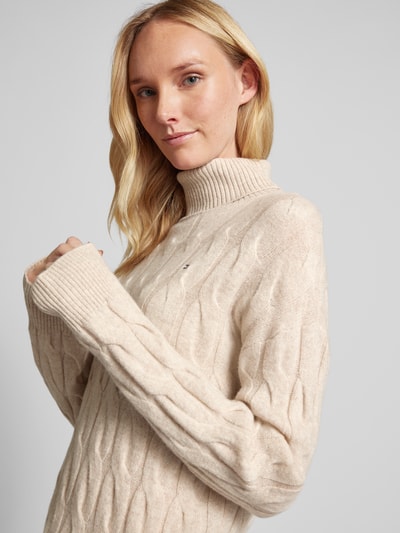 Tommy Hilfiger Strickpullover mit Rollkragen Beige 3