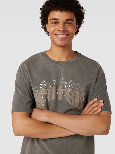 FNTSY T-shirt z nadrukiem z logo Ciemnobrązowy 3