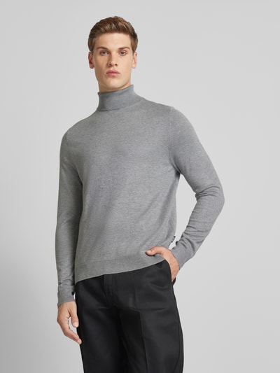 Only & Sons Rollkragenpullover mit Label-Applikation Modell 'WYLER' Hellgrau Melange 4