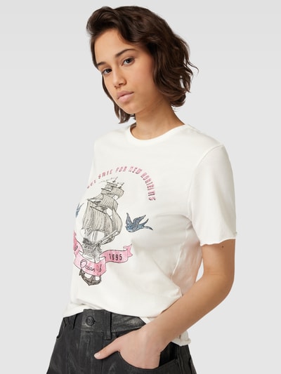 Only T-Shirt mit Motiv-Print Modell 'LUCY LIFE' Weiss 3