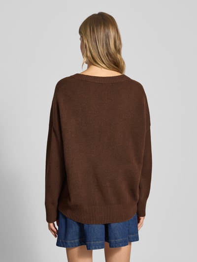 Only Regular fit gebreide pullover met wol, model 'MARI' Chocoladebruin - 5