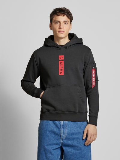 Alpha Industries Hoodie met labelprint Antraciet - 4