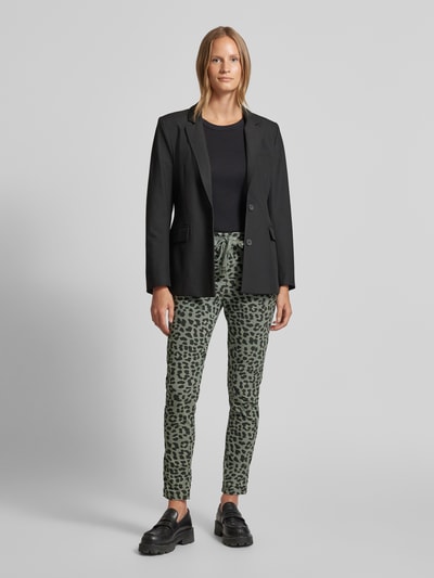 ZABAIONE Slim fit stoffen broek met tunnelkoord, model 'AN44NI' Kaki - 1