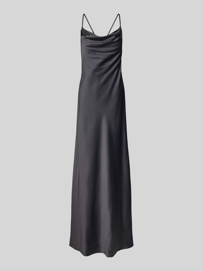 V.M. Abendkleid mit Wasserfall-Ausschnitt Anthrazit 2