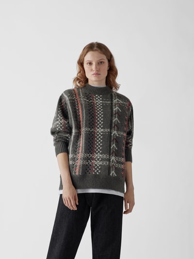 Lala Berlin Pullover mit Kufiya-Muster Dunkelgrau 4