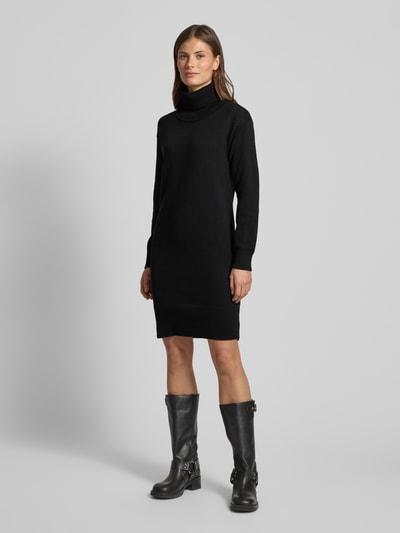 ZABAIONE Knielanges Kleid mit gerippten Abschlüssen Black 1