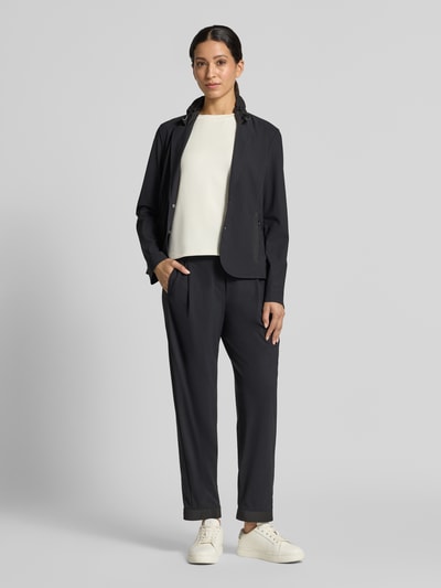 Marc Cain Bundfaltenhose in Two-Tone-Machart Black 1