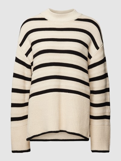Only Sweter z dzianiny ze wzorem w paski model ‘SIA’ Złamany biały 2