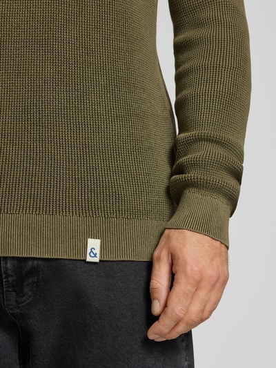 Colours & Sons Gebreide pullover met ribboorden Olijfgroen - 3