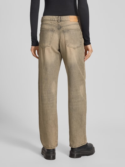 Review Jeansy z efektem znoszenia i wpuszczanymi kieszeniami Jasnobrązowy 5