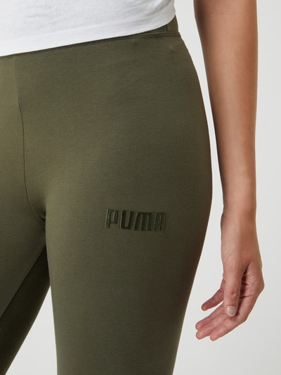 Puma Legginsy z wysokim stanem z mieszanki bawełny  Khaki 3