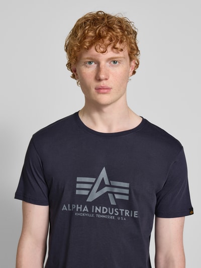 Alpha Industries T-Shirt mit Label-Print Dunkelblau 3