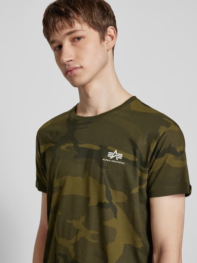 Alpha Industries T-Shirt mit Label-Print Oliv 3