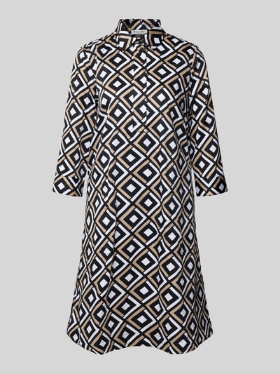 Christian Berg Woman Knielange jurk met 3/4-mouwen Zwart - 2