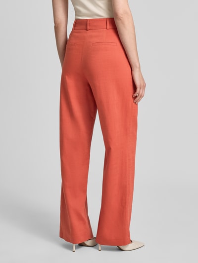 Jake*s Collection Straight leg stoffen broek met steekzakken Roestrood - 5