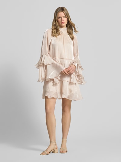 Gina Tricot Sukienka mini w efekcie stopniowania model 'Flowy frill' Piaskowy 1