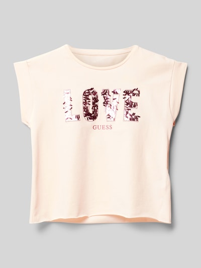 Guess T-Shirt mit Paillettenbesatz Hellrosa 1