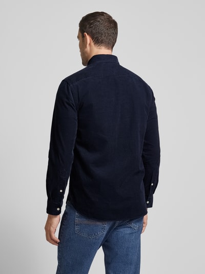 Tommy Hilfiger Regular Fit Cordhemd mit Button-Down-Kragen Modell 'SOLID' Marine 5