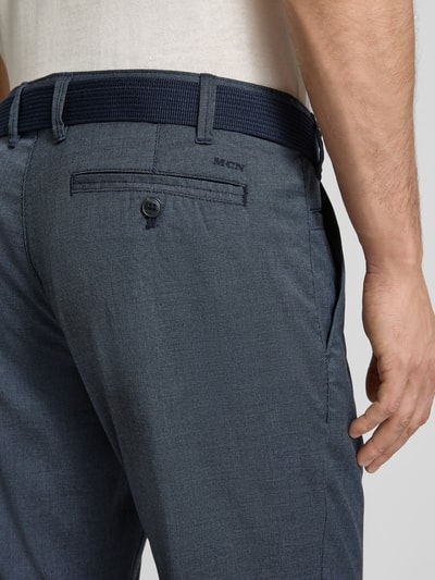 MCNEAL Slim fit pantalon met riem Marineblauw - 3