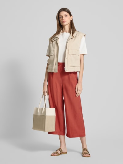 Vero Moda Loose fit culotte van een mix van viscose en linnen, model 'MYMILO' Lichtrood - 1