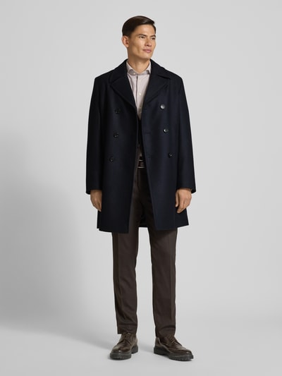 Cinque Lange jas met reverskraag, model 'VALED' Marineblauw - 1