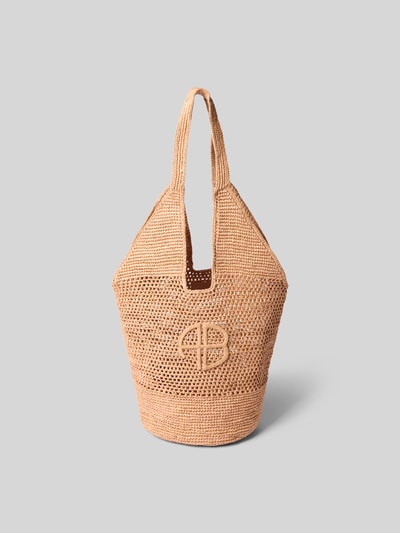 Anine Bing Torba plażowa z aplikacją z logo Mocnoróżowy 1