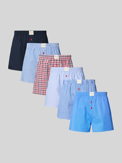 Phil&Co. Boxershorts mit Label-Patch im 6er-Pack Marine 1