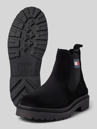 Tommy Jeans Chelsea boots van leer met labelpatch Zwart - 3