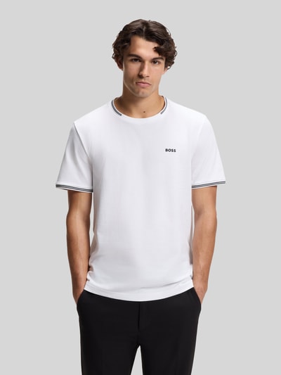 BOSS Green t-shirt o kroju regular fit z mieszanka bawełny model 'TAUL ' Biały 4