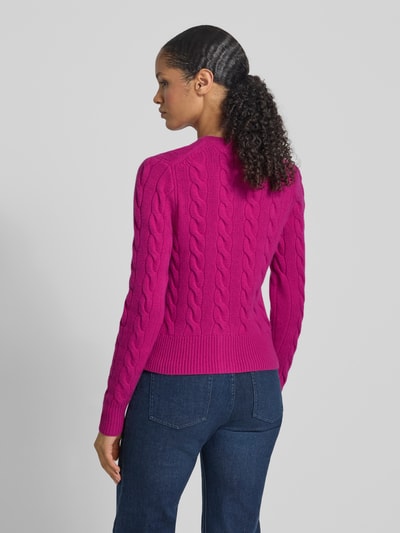 Polo Ralph Lauren Kurtka z dzianiny z mieszanki wełny i kaszmiru ze ściegiem warkoczowym Mocnoróżowy 5