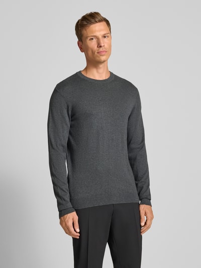 Casual Friday Regular fit gebreide pullover met kasjmier, model 'Halfdan' Donkergrijs - 4