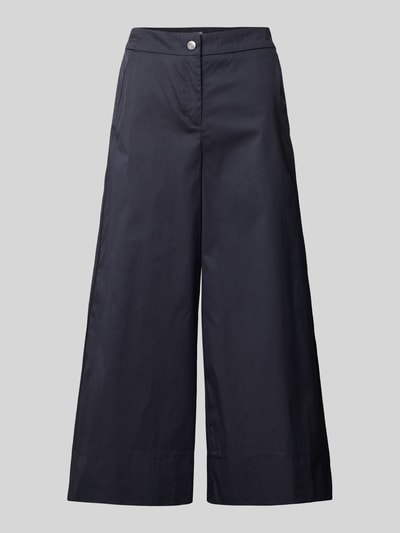 Produktfoto, Culotte mit Gesäßtaschen Modell 'CAROLINE' von MAC in Dunkelblau, Baumwoll-Mix mit Stretch-Anteil, Wide Leg, glatte Textur