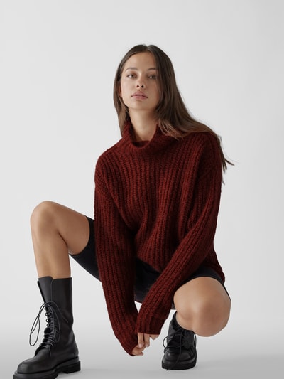 Vanessa Bruno Rollkragenpullover mit Grobstrick-Optik Terrakotta 6