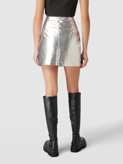 Gina Tricot Minirok in leerlook Zilver - 5