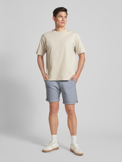 MCNEAL Slim Fit Bermudas mit Glencheck-Muster Sky Melange 1