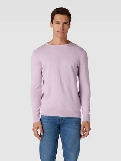 Tom Tailor Gebreide pullover met labelstitching, model 'BASIC' Lichtroze - 4