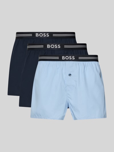 BOSS Bokserki o kroju regular fit z czystej bawełny w zestawie 3 szt. Ciemnoniebieski 1