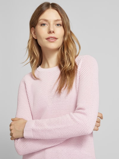 Vila Strickpullover mit Rundhalsausschnitt Modell 'Vidalo' Rosa 3