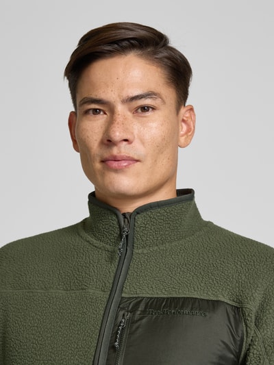 PEAK PERFORMANCE Regular Fit Fleecejacke mit Logo-Stitching Modell 'Pile' Oliv 3
