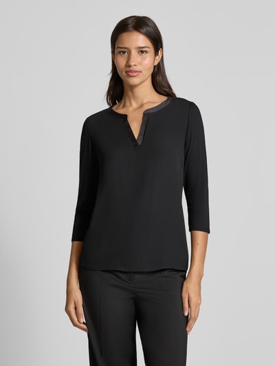 comma Blouseshirt met V-hals en 3/4-mouwen Zwart - 4