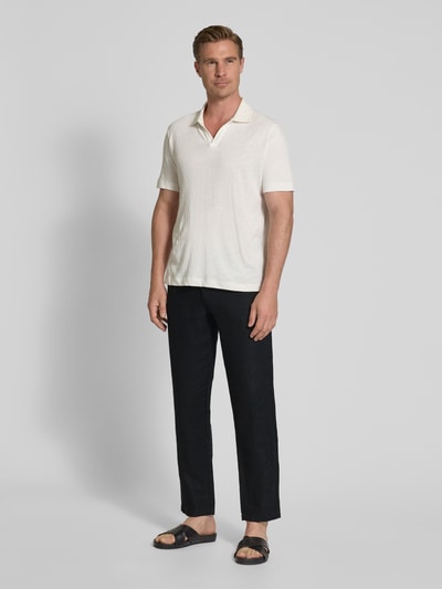 Casual Friday Regular Fit Leinenhose mit Eingrifftaschen Modell 'Pandrup' Black 1